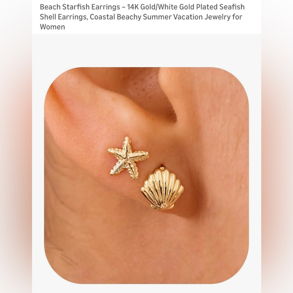 Seashell Shell Starfish Summer Beach Vacation Earrings